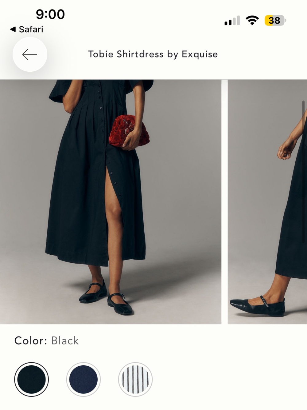 Anthropologie Black Mary Jane Pointed Flats